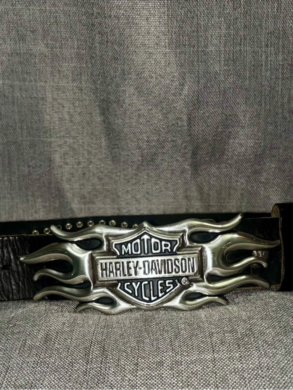 Harley-Davidson Black and silver belt and buckle